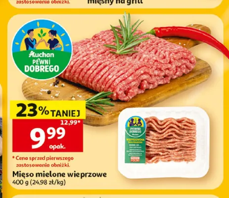 Mięso mielone wieprzowe Auchan Pewni Dobrego promocja w Auchan