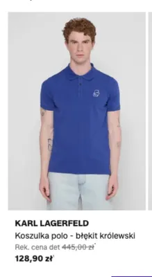 Koszulka polo Karl Lagerfeld błękit królewski promocja w Lounge by Zalando