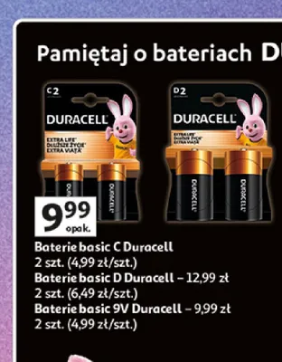 Baterie basic C Duracell 2-pak promocja w Auchan