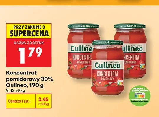 Koncentrat pomidorowy 30% Culineo promocja w Biedronka