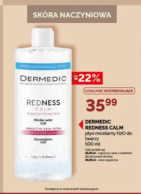 Płyn micelarny H2O do twarzy Dermedic Redness Calm promocja w Ziko Dermo