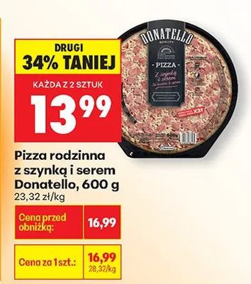 Pizza rodzinna z szynką i serem promocja w Biedronka