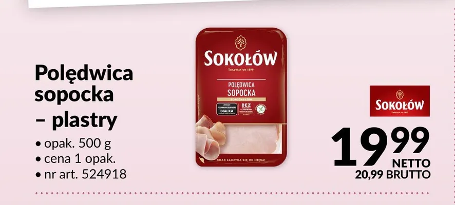 Polędwica sopocka plastry Sokołów promocja w Makro