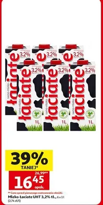 Mleko UHT Łaciate 3,2% tł. promocja w Auchan
