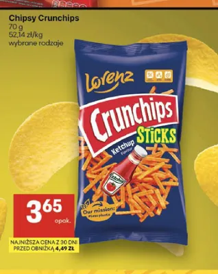 Chipsy Lorenz Crunchips Sticks Ketchup promocja w Delikatesy Centrum
