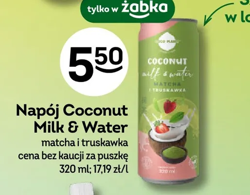 Napój Coconut Milk & Water matcha i truskawka promocja w Żabka