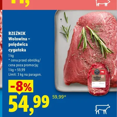 Wołowina polędwica cygańska Rzeźnik promocja w Lidl