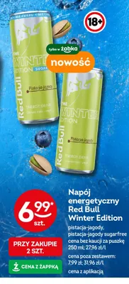 Napój energetyczny Red Bull Winter Edition pistacja-jagody sugarfree promocja w Żabka