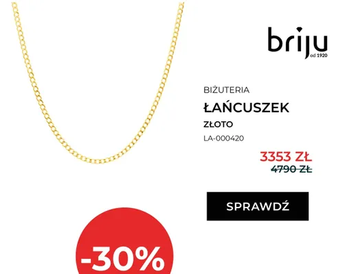 Łańcuszek złoty Briju LA-000420 promocja w Briju