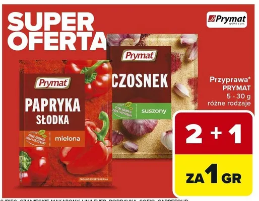 Przyprawa PRYMAT czosnek, papryka słodka promocja w Carrefour