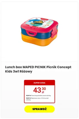Lunch box Maped Picnik Picnik Concept Kids 3w1 Różowy promocja w Media Expert