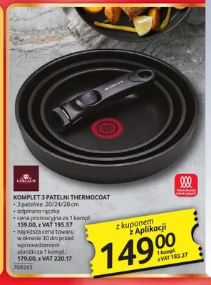 Komplet 3 patelni Thermocoat GERLACH promocja w Selgros
