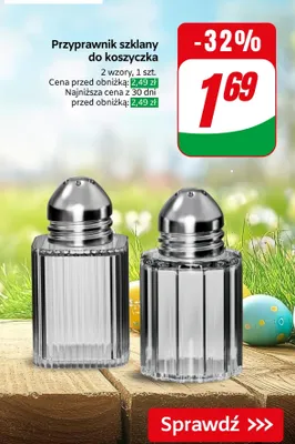Przyprawnik szklany do koszyczka promocja w Dino
