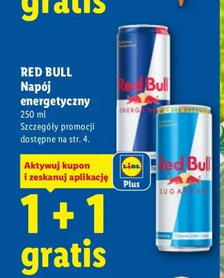 Napój energetyczny Red Bull Sugarfree promocja w Lidl