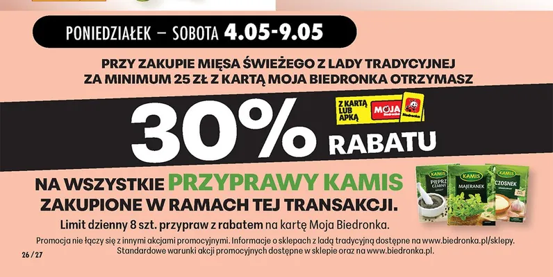 Przyprawy Kamis promocja w Biedronka
