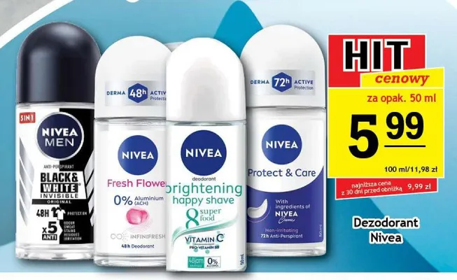 Dezodorant roll-on Nivea Fresh Flower promocja w Gram Market
