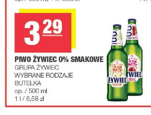 Piwo bezalkoholowe Żywiec 0% smakowe promocja w SPAR