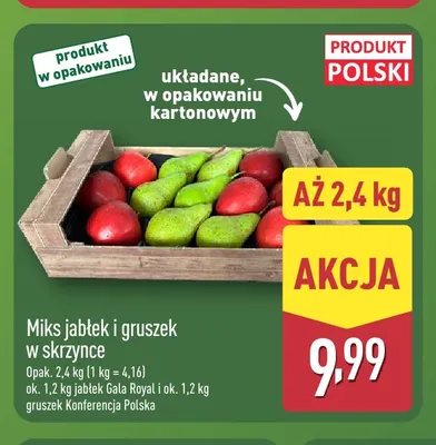 Miks jabłek i gruszek w skrzynce promocja w Aldi