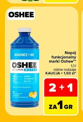 Napój funkcjonalny Oshee Vitamin Water Magnez + B6 promocja w Carrefour Market