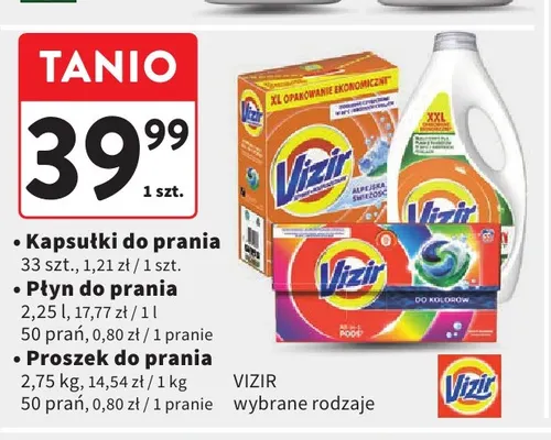 Kapsułki do prania Vizir promocja w Intermarche