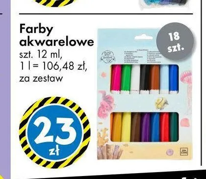 Farby akwarelowe DIY 18-pak 12 ml promocja w Tedi