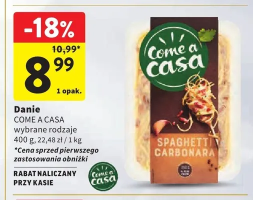 Danie Spaghetti Carbonara Come a Casa promocja w Intermarche