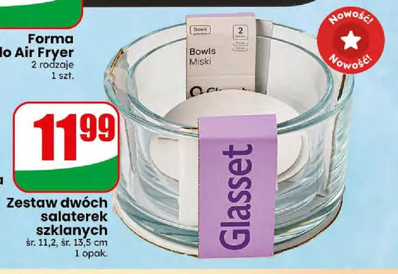 Zestaw dwóch salaterek szklanych Glasset promocja w Dino