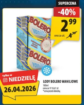 Lody Bolero waniliowe promocja w Arhelan