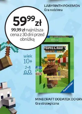 Gra strategiczna Ravensburger Minecraft Dodatek do gry promocja w Empik