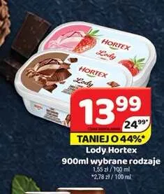 Lody czekoladowe Hortex promocja w Delfin