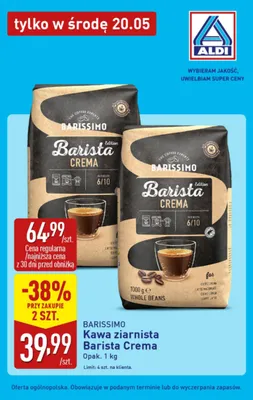 Kawa ziarnista BARISSIMO Barista Crema promocja w Aldi