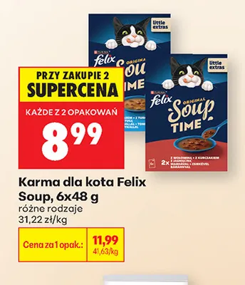 Karma dla kota Felix Soup 6-pak promocja w Biedronka