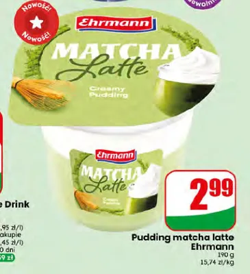 Pudding matcha latte Ehrmann promocja w Dino