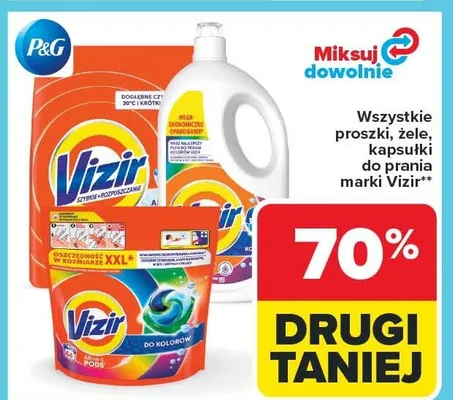 Proszki, żele, kapsułki do prania marki Vizir promocja w Carrefour Market