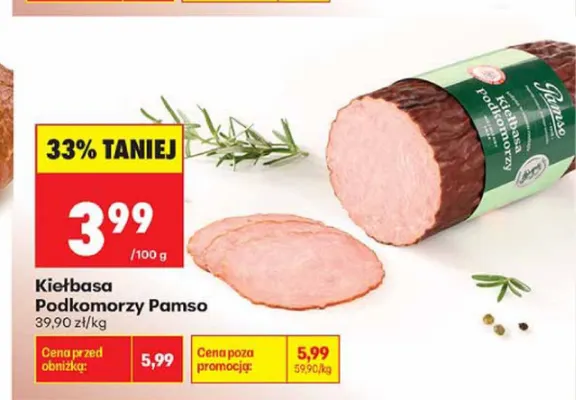 Kiełbasa Podkomorzy Pamso promocja w Biedronka