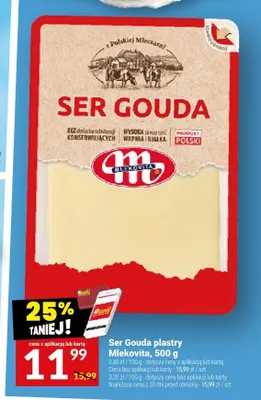 Ser Gouda plastry Mlekovita promocja w Twój Market
