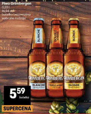 Piwo Grimbergen butelka bezwrotna wybrane rodzaje promocja w Delikatesy Centrum