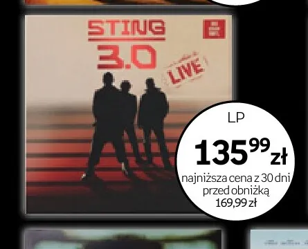 Płyta winylowa Sting 3,0 Live promocja w Empik