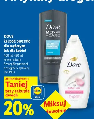 Żel pod prysznic dla mężczyzn Dove Men+Care Clean Comfort promocja w Lidl