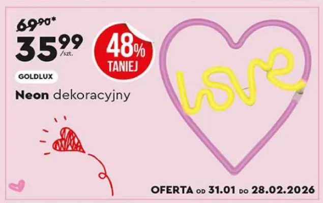Neon dekoracyjny promocja w Biedronka