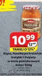 Bigos, Fasolka po bretońsku, Gołąbki i Pulpety w sosie pomidorowym Ankor promocja w Delfin