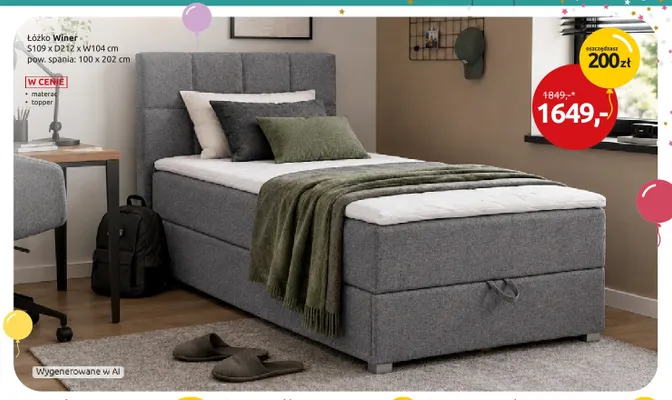 Łóżko Winer promocja w Black Red White