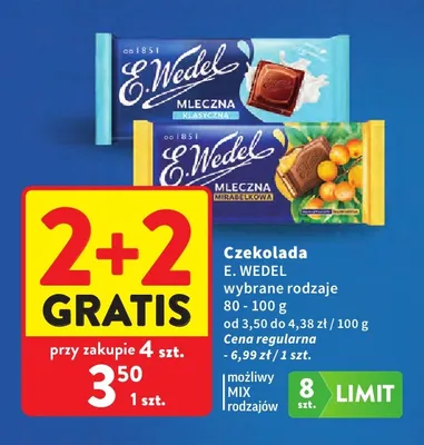 Czekolada mleczna mirabelkowa E.Wedel promocja w Intermarche