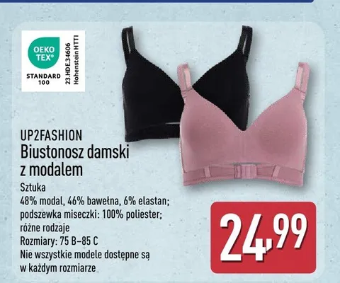 Biustonosz damski z modałem promocja w Aldi