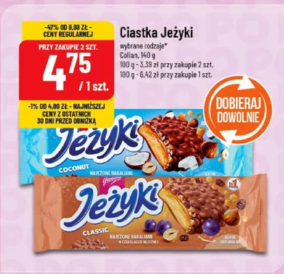 Ciastka Jeżyki wybrane rodzaje Colian promocja w POLOmarket