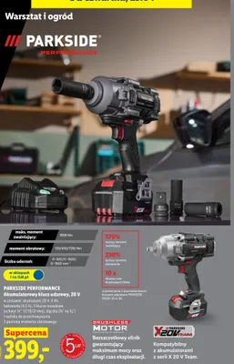 Akumulatorowy klucz udarowy 20V promocja w Lidl