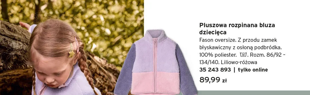 Pluszowa rozpinana bluza dziecięca promocja w Tchibo