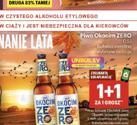 Piwo bezalkoholowe Okocim promocja w Delikatesy Centrum
