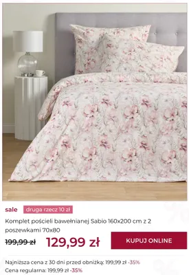Komplet pościeli bawełnianej home&you Sabio 160x200 cm z 2 poszewkami 70x80 cm promocja w home&you