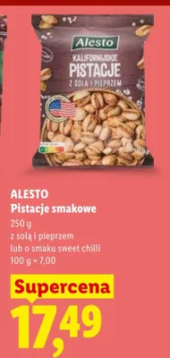 Pistacje smakowe z solą i pieprzem lub o smaku sweet chilli promocja w Lidl
